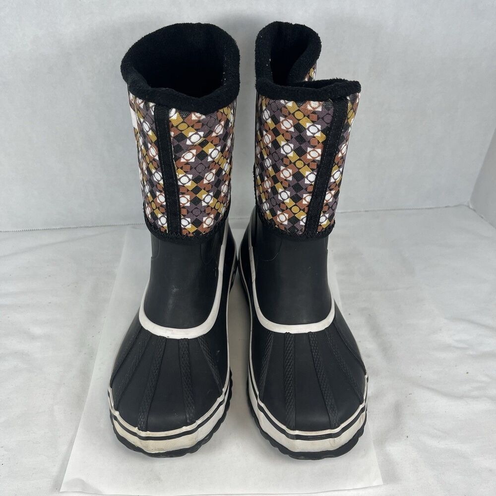 Sorel Girls Youth Size 2 Waterproof Winter Snow Boots Brown Black - Picture 2 of 7